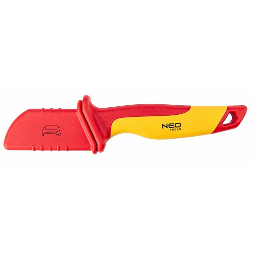 Нож монтерский Neo Tools, диэлектрический, для работ под напряжением 1000В, изогнутое лезвие, 180мм