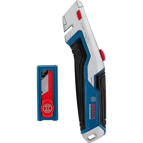 Нож строительный трапециевидный складной Bosch, пластиковый корпус, 253 мм, набор лезвий 13шт