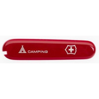 Накладка на ніж Victorinox передня, з логотипом та написом Camping,  91 мм, червона
