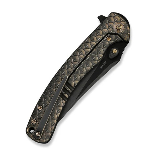 Ніж складаний туристичний Weknife Dracarys, (9.1 см) Böhler M390 / титан 6AL4V бронзовий/чорний