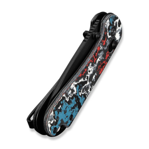 Ніж складаний кишеньковий Civivi Elementum (Crossbar Lock), (7.51 см) CPM S35VN / Nebula FatCarbon Fiber чорний/червоний/синій/білий