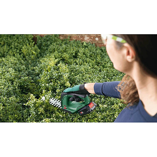 Bosch Ножницы для травы аккумуляторные AdvancedShear 18V-10 + насадка кусторез 10/20см шаг реза 8мм 1xPBA 2.0Ah 2.45кг