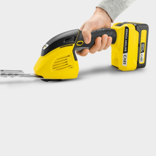 Ножиці для трави акумуляторні Karcher GSH 18-20 Battery 18В + насадка кущоріз 20см крок різу 10мм 1.15кг без АКБ та ЗП