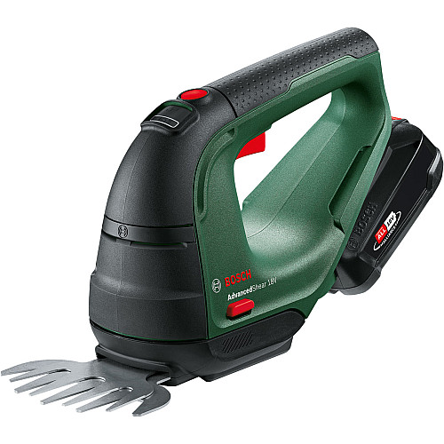 Ножиці для трави акумуляторні Bosch AdvancedShear 18V-10 + насадка кущоріз 10/20см крок різу 8мм 1xPBA 1x2.0А·год 2.45кг