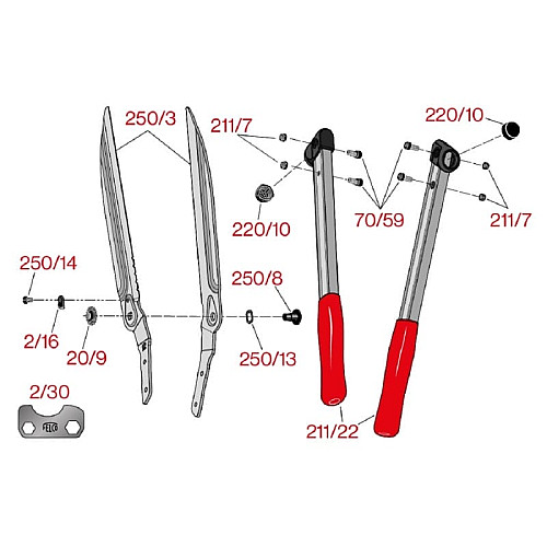 Ножиці для кущів Felco 250-57 (кущоріз Фелко 250-57)