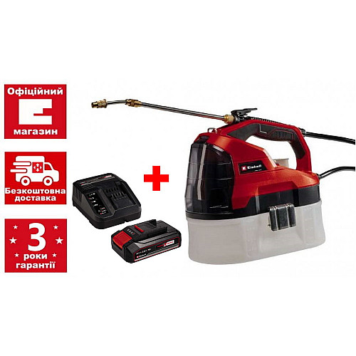 Обприскувач акумуляторний Einhell GE-WS 18/35 Li Kit PXC 18В акб 1х2.5А·год 3.8л 1л/хв ЗП 2.2кг