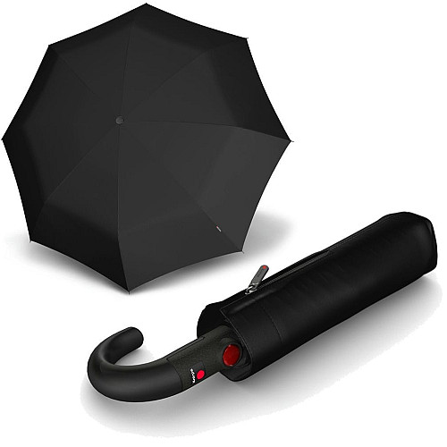 Парасолька складная Knirps T.260 Medium Duomatic Crook Handle Black