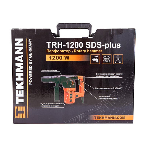 Перфоратор Tekhmann TRH-1200 SDS-Plus 1200Вт 5Дж 4.1кг