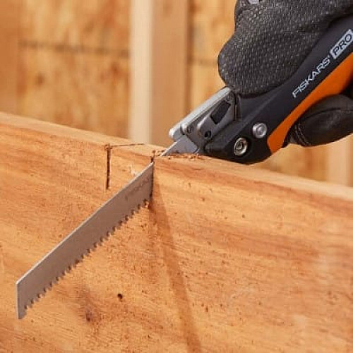 Пила универсальная складная Fiskars Pro PowerTooth 2 холста (металл, дерево) 150 мм 13/24 TPI (1062934)