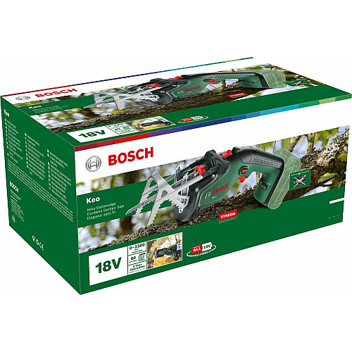 Пила сабельная аккумуляторная Bosch KEO 18В пропил 80мм ход 20мм 1.4кг без АКБ и ЗП