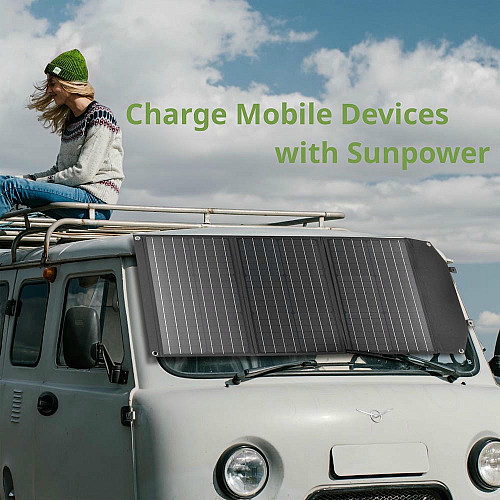 Портативное зарядное устройство для солнечной панели Bresser Mobile Solar Charger 90 Watt USB DC (3810060)