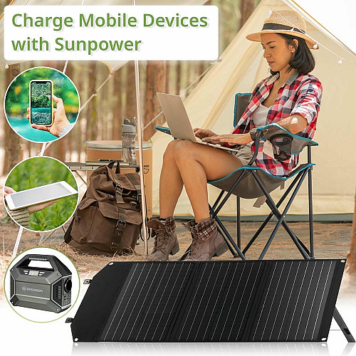 Портативний зарядний пристрій сонячна панель Bresser Mobile Solar Charger 60 Watt USB DC (3810050)