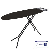 Дошка для прасування Casa Si Superstandard Basic Metallic 120x38 Plain Black (CS95150G409)