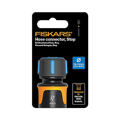 Конектор для шлангу Fiskars 15 мм, 68 мм, аквастоп (1027079)