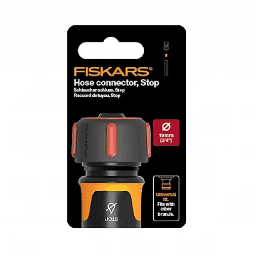 Конектор для шлангу Fiskars 19 мм, 68 мм, аквастоп (1027081)