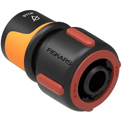 Конектор для шлангу Fiskars 19 мм, 68 мм, аквастоп (1027081)