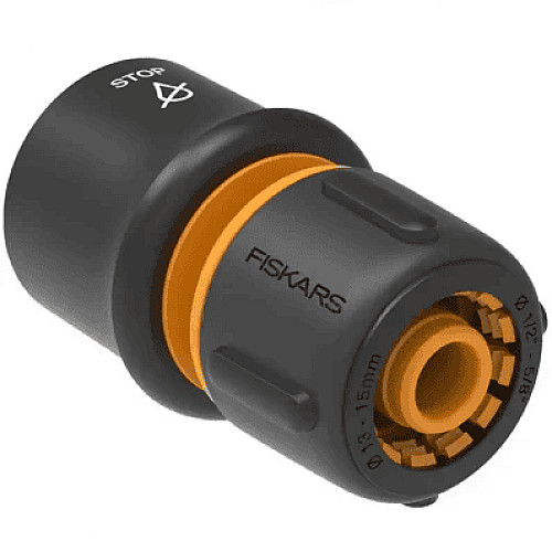 Конектор для шлангу Fiskars LB30 15 мм, 39 мм, аквастоп (1027083)