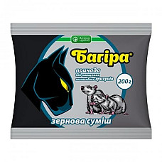 Принада для знищення гризунів Багіра - зернова суміш 200 гр Ukravit / Укравіт