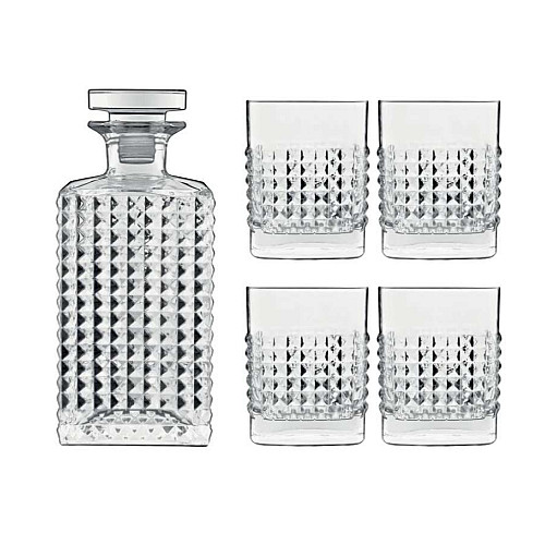 Набір для віскі Luigi Bormioli Elixir з 5 предметів 4+1 шт/уп!