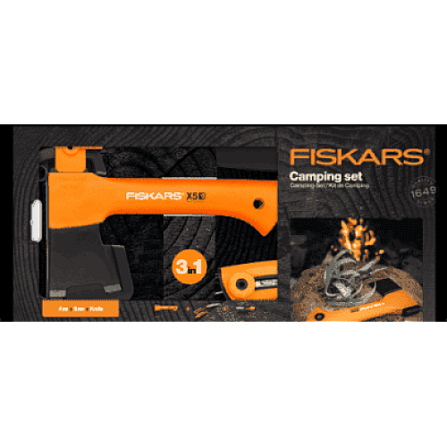 Подарочный набор Fiskars 3 в 1 (Топор X5+нож+пила) (1057912)