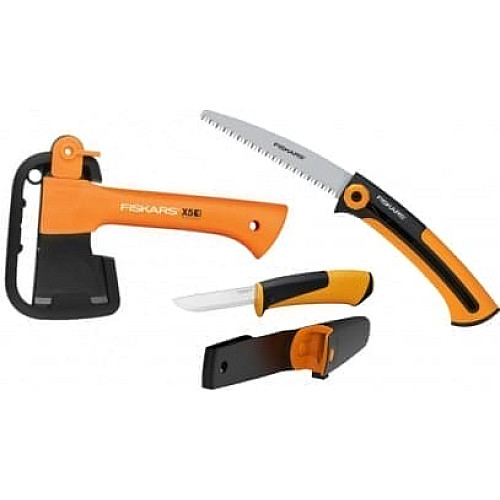 Подарочный набор Fiskars 3 в 1 (Топор X5+нож+пила) (1057912)