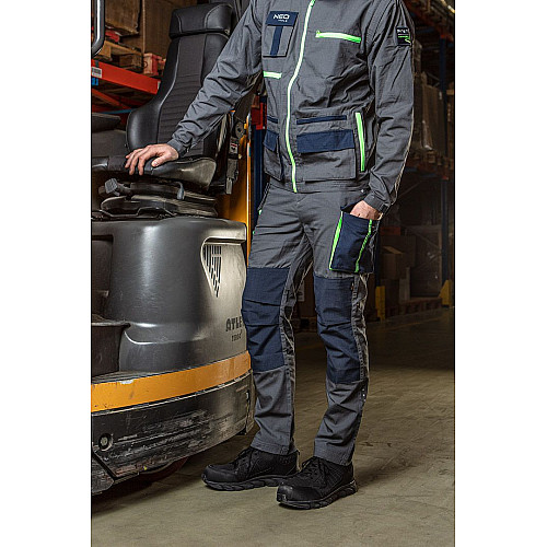 Брюки рабочие Neo Tools Premium, 100% хлопок, ткань Ripstop, усиление тканью Cordura, XS(46), серо-синий