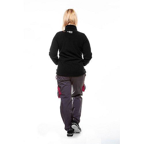 Кофта рабочая Neo Tools Woman Line, флисовая, 300г/м кв, на молнии, XL(42), черный