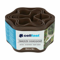 Лента газонная Cellfast, бордюрная, волнистая, 10смх9м, коричневый