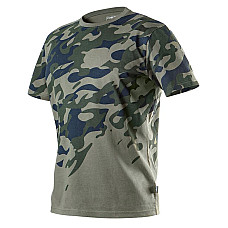 Футболка рабочая Neo Tools Camo, хлопок 100%, узор моро, XL(54), оливковый