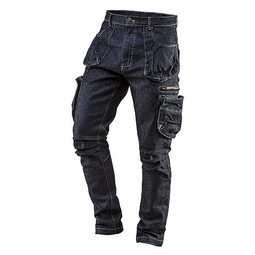 Брюки рабочие Neo Tools Denim, 98% хлопок и 2% эластан, L(52), синий темный