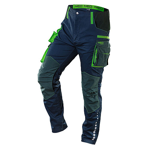 Брюки рабочие Neo Tools Premium, усиление тканью Cordura, отсек для наколенников, M(50), синий