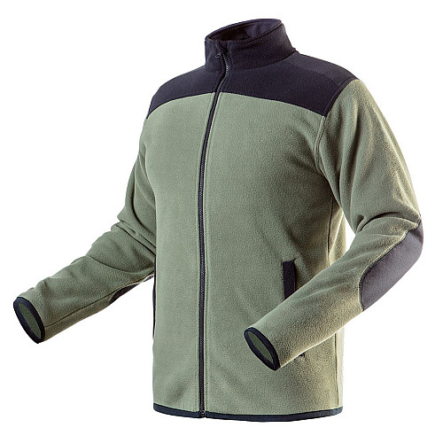 Кофта рабочая Neo Tools Camo, флисовая, 300г/м кв, усиление тканью Oxford, на молнии, M(50), оливковое