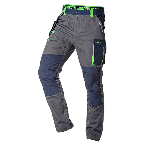 Брюки рабочие Neo Tools Premium, 100% хлопок, ткань Ripstop, усиление тканью Cordura, XS(46), серо-синий