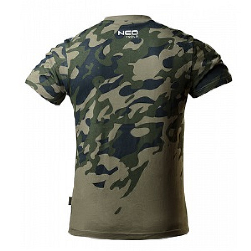 Футболка рабочая Neo Tools Camo, 100% хлопок, узор моро, L(52), оливковый