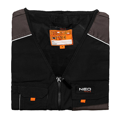 Жилет рабочий Neo Tools HD, усиление тканью Oxford, тройной шов, S(48), серый