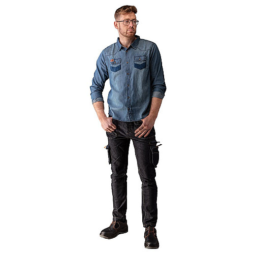 Брюки рабочие Neo Tools Denim, 98% хлопок и 2% эластан, L(52), синий темный