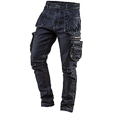 Брюки рабочие Neo Tools Denim, 98% хлопок и 2% эластан, L(52), синий темный