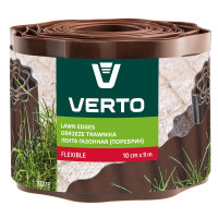 Стрічка газонна Verto, бордюрна, хвиляста, 10смх9м, коричневий