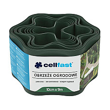 Лента газонная Cellfast, бордюрная, волнистая, 10смх9м, темно-зеленый