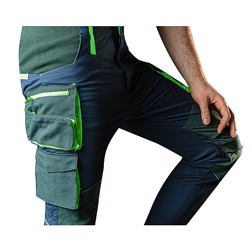 Брюки рабочие Neo Tools Premium, усиление тканью Cordura, отсек для наколенников, L(52), синий