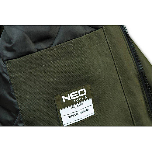 Куртка рабочая Neo Tools Camo, утепленная, мембрана ТПУ, капюшон, XXL(56), зеленый темный