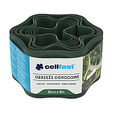 Стрічка газонна Cellfast, бордюрна, хвиляста, 10смх9м, темно-зелений