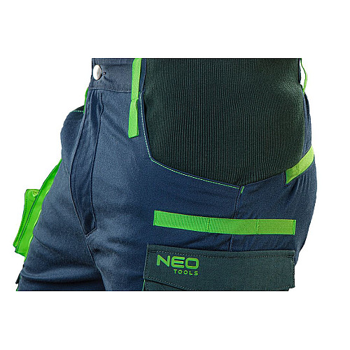 Брюки рабочие Neo Tools Premium, усиление тканью Cordura, отсек для наколенников, L(52), синий