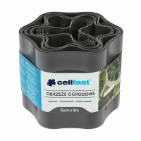 Стрічка газонна Cellfast, бордюрна, хвиляста, 15смх9м, графіт