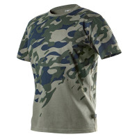 Футболка робоча Neo Tools Camo, 100% бавовна, візерунок моро, XXL(56), оливковий