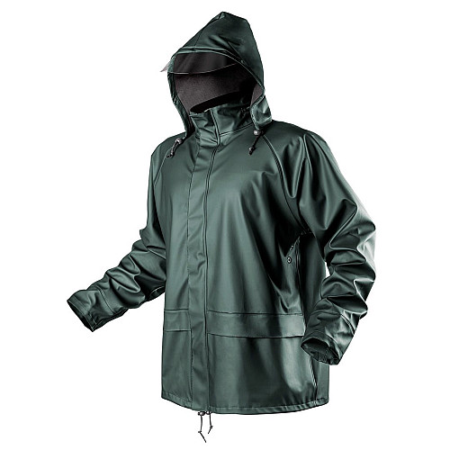 Куртка-дождевик Neo Tools, ПУ-ПВХ, подкладка полиэстер, 310г/м кв, XL(54), зеленый темный