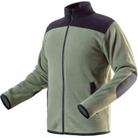 Кофта рабочая Neo Tools Camo, флисовая, 300г/м кв, усиление тканью Oxford, на молнии, M(50), оливковое