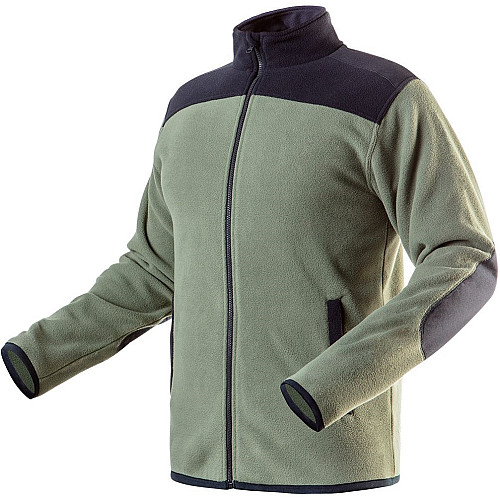 Кофта рабочая Neo Tools Camo, флисовая, 300г/м кв, усиление тканью Oxford, на молнии, M(50), оливковое