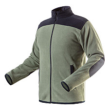 Кофта рабочая Neo Tools Camo, флисовая, 300г/м кв, усиление тканью Oxford, на молнии, S(48), оливковое