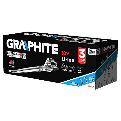 Повітродув садовий акумуляторний GRAPHITE 18В Energy+ 190км/год 1.2кг без АКБ та ЗП